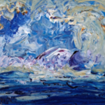 Acryl schilderij, Maya Wildevuur, Wolken, 2003